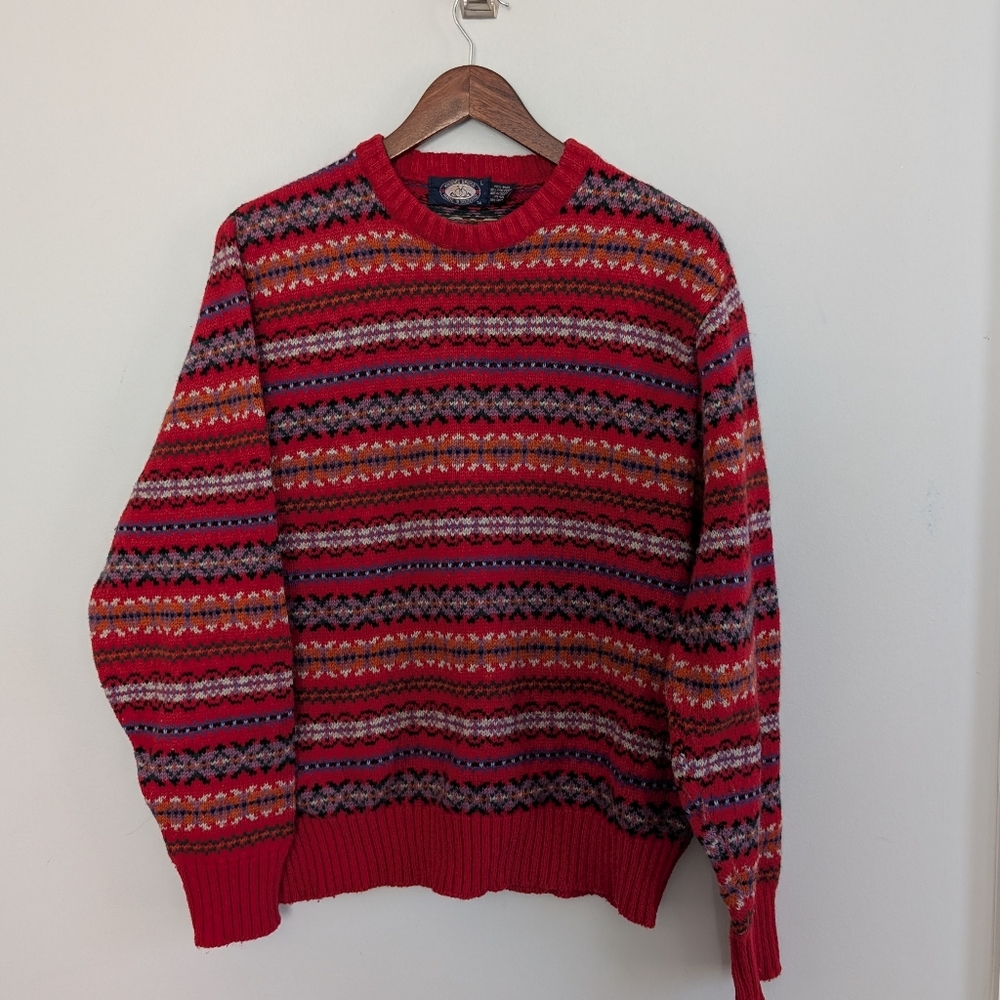 Vintage Men's Knights Bridge Made In Scotland Wool Blend Sweatshirt Large